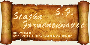Stajka Formentunović vizit kartica